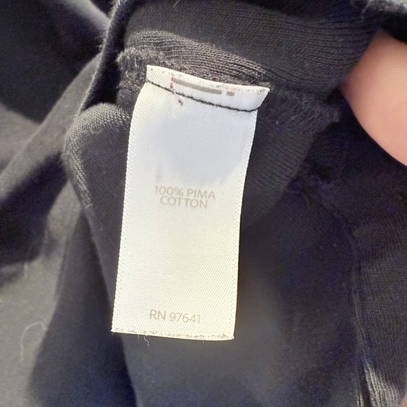 J Jill Women XLT 100% Pima Cotton Crew Neck Tee Long Sleeve Black Relaxed Basic - Picture 5 of 9